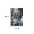 thumbnail image 5 of 8' X 11' Blue And Grey Abstract Shag Power Loom Stain Resistant Area Rug, 5 of 10