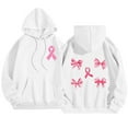 thumbnail image 2 of Fznquz Womens Tops Breast Cancer Trendy White Hoodies Drawstring 2025 Graphic Womens Fashion Tops, 2 of 5