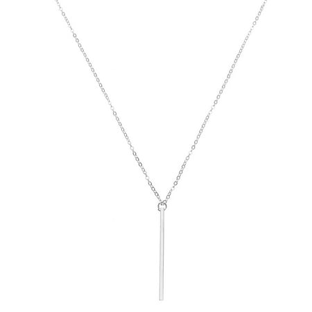 Gold Silver Chain Lariat Long Bar Necklace for Women Simple Pendants Collier Femme Colares Mujer Bijoux Jewelry