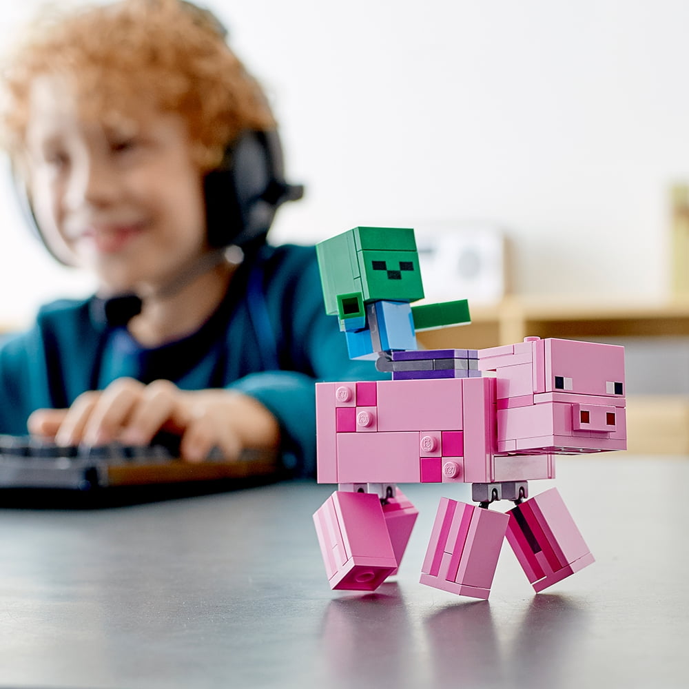 LEGO Minecraft Pig BigFig and Baby Zombie 21157 Building Set for Play-And-Display (159 Pieces)