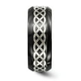 thumbnail image 3 of Two-Tone Titanium Silver Ring Band Wedding Silver Tone, 3 of 7