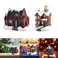 thumbnail image 1 of Decoración de Vacaciones Perfecl 2 Uds Resina Navidad Nieve LED Casa, 1 of 8