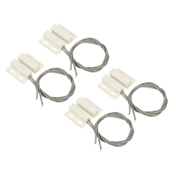Unique Bargains Magnetic Reed Switch, 4 Pack NO Wired Magnetic Contact Switch, White