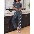 thumbnail image 2 of Ekouaer 2 Pack Pajamas for Women Set Short Sleeve Sleepwear Top and Pants Pjs Soft Printed Lounge Sets with Pockets, 2 of 6