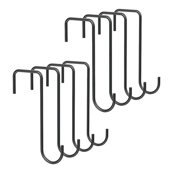 Tnarru 8 Pieces Fence Hooks Plant Hangers Portable Pool Pole Hanger Patio Hooks Fence Hangers for Bird House Bird Feeders Plant Pots black 15cm