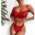 thumbnail image 3 of Conjunto De Lencería De Encaje, Conjunto De Bragas De Sujetador Elegante De Poliéster De Moda De Malla Suave Amigable Con La Piel Para La Noche De Bodas Para Mujeres ANGGREK  Otros, 3 of 6