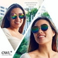 thumbnail image 4 of Round Sunglasses - (56mm) Silver Frame / Bluegreen Mirror Lens, 4 of 4