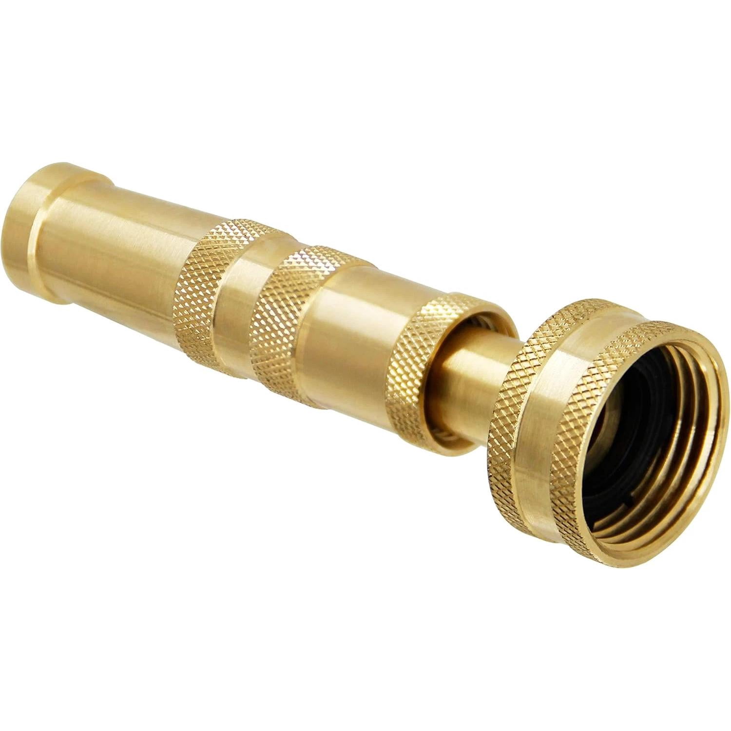 Brass Hose Nozzle, Heavy-Duty Brass Adjustable Twist Hose Nozzle, 2 Pack (4")
