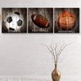 thumbnail image 3 of wall26 3 Panel Canvas Wall Art Ball Games Pictures Home Wall Decorations for Bedroom Living Room Paintings Canvas Prints Framed - 16"x16"x3 Panels, 3 of 4