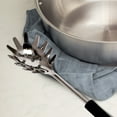 thumbnail image 2 of Bloomingville Stainless Steel Slotted Pasta Server with Mango Wood Handle and Leather Tie, Black, 2 of 4