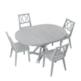 thumbnail image 3 of Miekor Mid-Century 5-Piece Extendable Round Dining Table Set with 15.7" Removable Leaf and 4 Cross Back Dining Chairs, Grey BC2A2042, 3 of 9