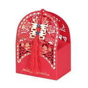 Panda Superstore PS-HOM13761871-SUE02615 Laser Cut Chinese Style Wedding Favors Event Party Supplies, Red - 10 Piece