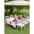 thumbnail image 3 of Outdoor Tablecloth with Umbrella Hole and Zipper, Christmas Tree Rectangle Table Cloth 60x120 Inch Waterproof Tablecloth, Red Truck Winter Snowflake Country Picnic Table Cover for Patio Camping, 3 of 7