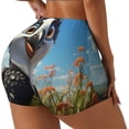 thumbnail image 2 of Kdxio Joyful Animated Bird Print Workout Shorts for Women Seamless Soft Smooth Gym Yoga Scrunch Active Shorts, 2 of 5