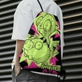 thumbnail image 3 of Invader Zim Drawstring Bags Lightweight Shoulder Backpack High Capacity Sport Bag Gym Sack Beach Daypack for Men Women, 3 of 8