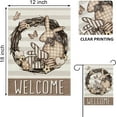 thumbnail image 2 of Welcome Easter Bunny Decorative Garden Flag, Rabbit Eggs Wreath Stripes Plaid Vintage Yard Outside Decorations, Butterfly Farmhouse Outdoor Small Burlap Home Decor Double Sided 12.5x18, 2 of 6