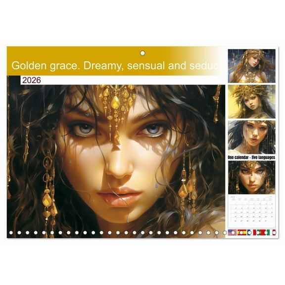 Golden grace. Dreamy, sensual and seductive (Monthly Wall Calendar 2026 16.5 x 23.4 (open)), CALVENDO 14 Month Calendar