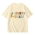 thumbnail image 4 of Byoo Little Girl's Graphic Shirts Oversized Soft Short-Sleeve Letter Print Summer Pullover Shirt Streetwear T Shirt,Beige, 4 of 5