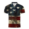 thumbnail image 5 of Afuyipoi Men’s 4th of July Printed Short Sleeve Polo Shirt, Turn-Down Collar Relaxed Fit Pullover Tops Purple Size M, 5 of 6