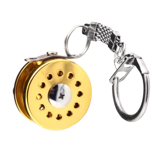 Novedad Pesca Con Mosca Trolling Carrete Colgante Miniatura Llavero Llavero Llavero Llavero Macarena Llavero