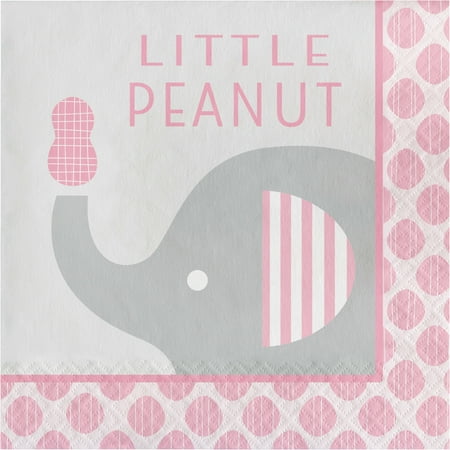Little Peanut Girl Elephant Paper Lunch Napkins 48 Count for 24 Guests