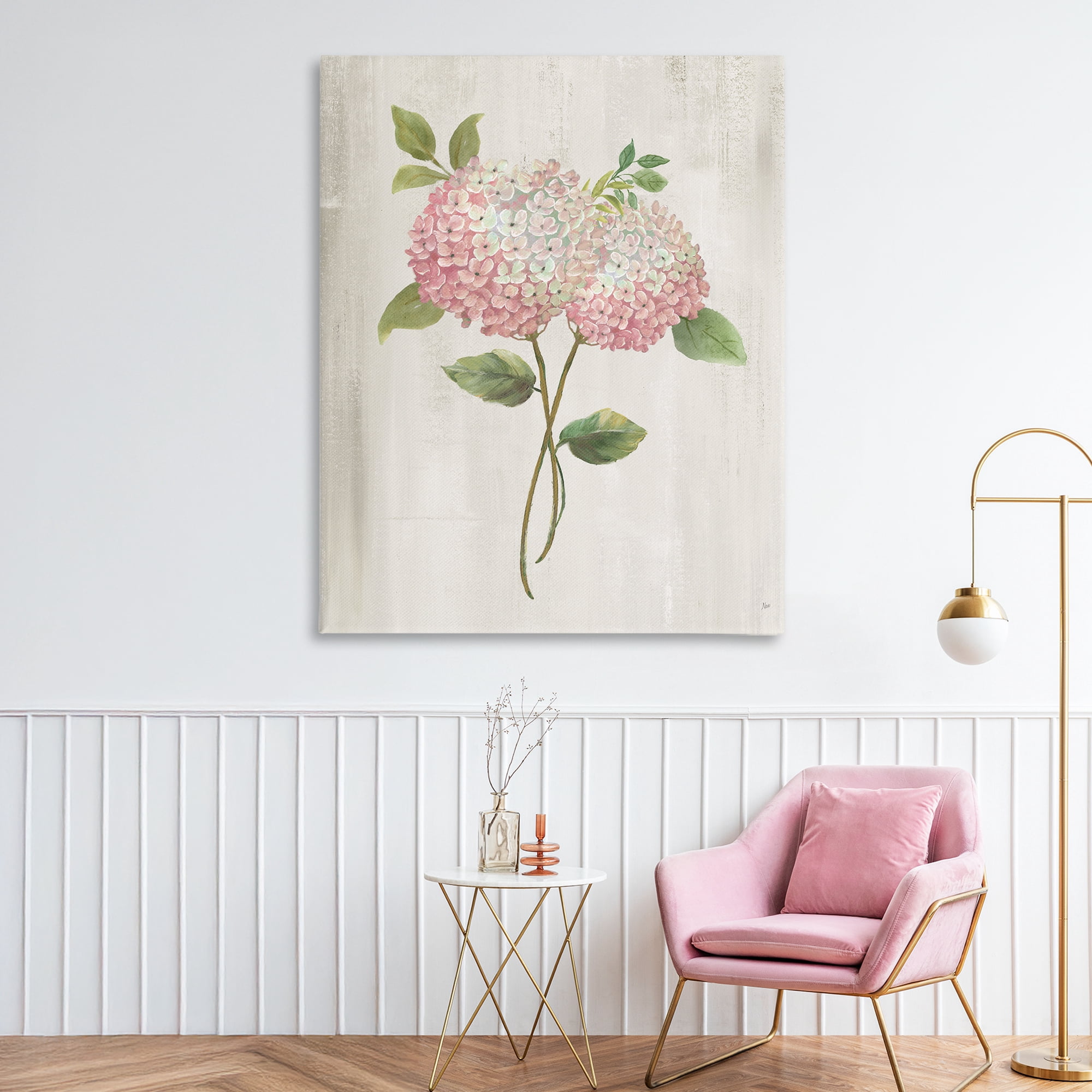 Stupell Industries Vintage Pink Hydrangea Canvas Wall Art, design by Nan