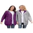 thumbnail image 1 of Woman Within Women‘s Plus Size Fleece Nylon Reversible Jacket - 2X  Bright Cobalt Heather Grey, 1 of 6