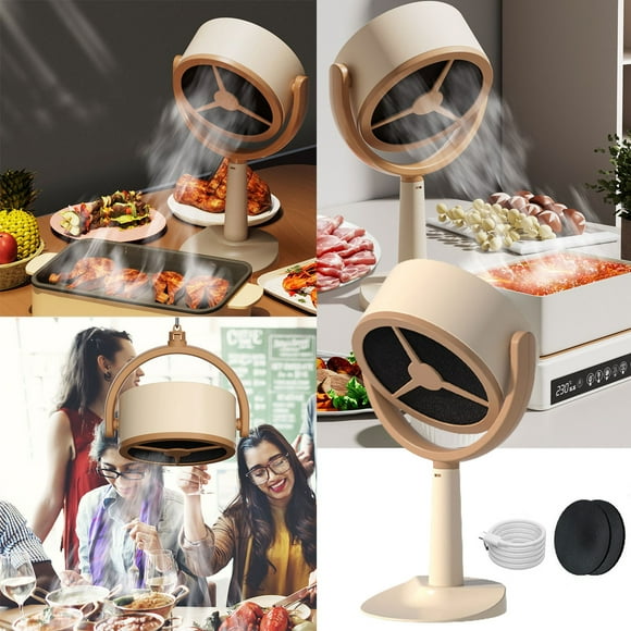 Fiudx Campana Extractora Pequeña de Escritorio, Alimentación Por Usb, Motor Sin Escobillas de Alta Velocidad, Esponja Filtrante Extraíble, Portátil y Ajustable, Ideal para Barbacoa de Interior, Olla