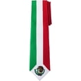 thumbnail image 1 of Jacob Alexander Couleurs du Drapeau du Mexique Hommes 8.25 cm Largeur Taille Régulière Cravate - Mexicain Vertical Vert Blanc Rouge Couleurs Rayure Design, 1 of 4