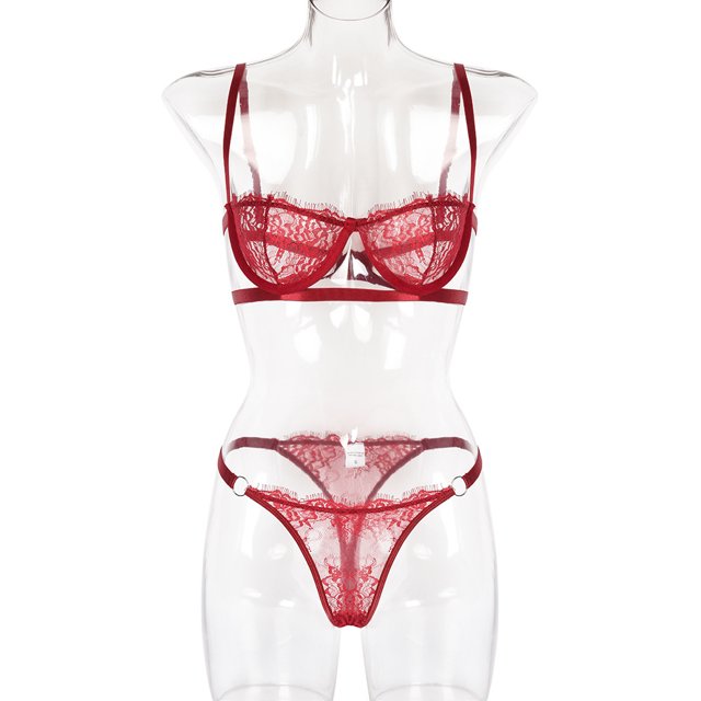 Ropa interior sexy para mujer, estilo europeo y estadounidense, con anillo de acero y encaje, para envolver el pecho