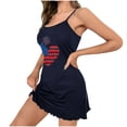 thumbnail image 5 of Blmnix Womens Nightgowns & Sleepshirts Babydoll Nightgown Sexy Nightgown Chemises Nightgowns Square Neckline Above-the-Knee Blue Sleeveless Womens Nightgowns,M, 5 of 6