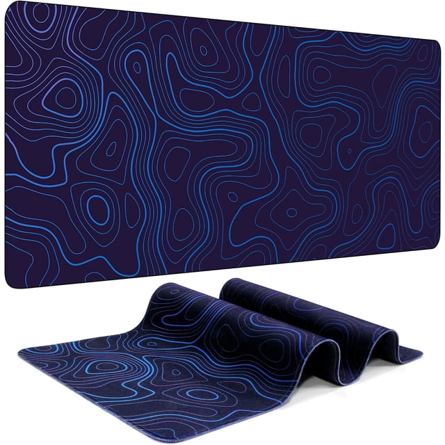 XINQIHANG 7 Colors 3 Sizes 1 or 2 Pack Gradient Blue Large Mouse Pad Gaming Giant Big Desk Mat Desk Pad Computer Keyboard Mousepad 3mm Non-Slip Base and Stitched Edge Home Office Work-31.5"L*11.8"W