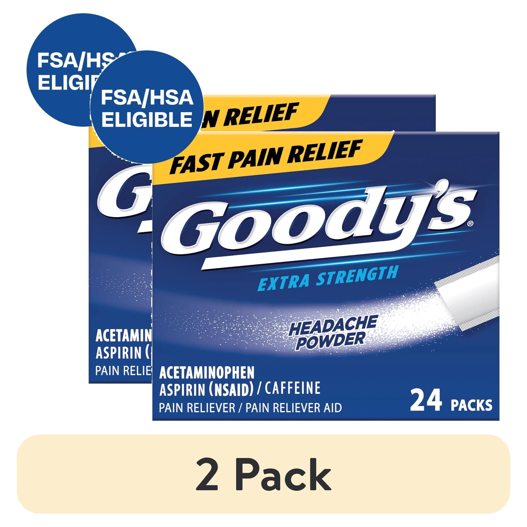 (2 pack) Goody's Extra Strength Headache Powder, 24 Powder Sticks