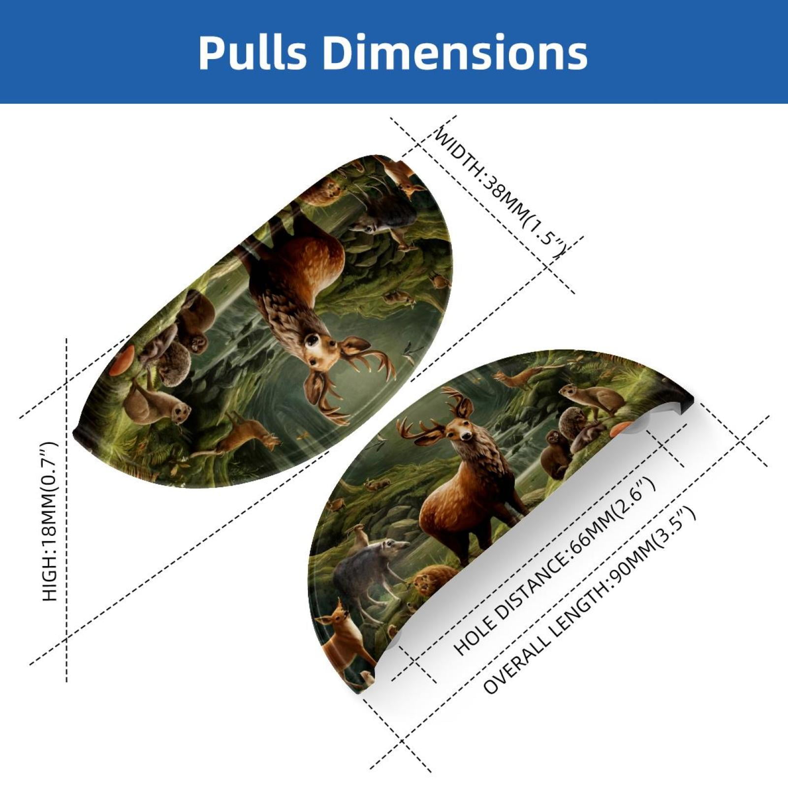 PhooArto 6 Pcs Cup Drawer Pulls, Forest Animals Deer Shell Shape Handles Cabinet Knobs for Dresser Cupboard Closet Wardrobe with Screws