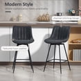 thumbnail image 4 of HOMCOM 27" Bar Stools Set of 2, PU Leather Counter Height Barstools, Black, 4 of 10