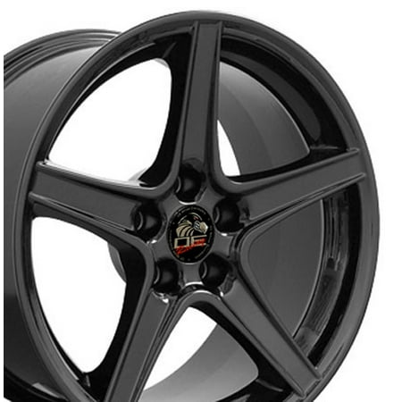 OE Wheels | 18 Inch Fits Ford Mustang 1994-2004 |Saleen Style FR06B Gloss Black | 18x10 Rim | REAR (Best Rims For Mustang)