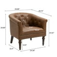 thumbnail image 2 of UIXE Brown Barrel Club Chair Modern Arm Accent Chair Comfy Faux Leather Upholstered Armchair, 2 of 6