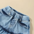 thumbnail image 5 of Toddler Girls Short Sleeve Suit Ribbed T Shirt Tops and Denim Shorts Set Girls Summer Clothes Outfit 1 to 4 Years, 5 of 6