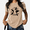 Brown, variant on UNISHE Women's Funny Frog Mushroom Graphic Mineral Wash T-Shirt Oversized Short Sleeve Crewneck Cute Coffee Print Baggy Acid Wash Summer Top