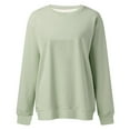 thumbnail image 4 of Jsaierl Women's Sweatshirts Cute Solid Color Sweatshirts Round Neck Casual Pullover Tops 2024 Long Sleeve Blouses Womens Sweatshirts Under $5, 4 of 5