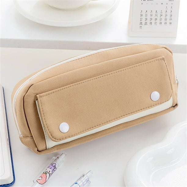 Estuche de nailon para lápices | Estuche escolar de doble capa | Organizador de bolígrafos de gran capacidad para estudiantes, adolescentes y adultos