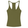 thumbnail image 4 of Endives Womens Tank Tops Ribbed Workout Tank Top With Built in Bra Tight Racerback Neck Athletic Sport Tank Top Green, 4 of 4