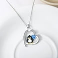 thumbnail image 3 of Penguin Birthstone Necklace for Women 925 Sterling Silver Heart Penguin Pendant Necklace, 3 of 6