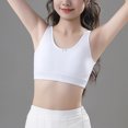 thumbnail image 2 of Girl Sports Bra Teen Girl Sports Bras Solid Soft Ice Silk Wireless Bras with Support and Lift Seamless Comfy Training Soft Underwear White XXL, 2 of 6