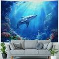 thumbnail image 4 of JRXY Dolphins Swimming in the Ocean Tapestry - Soft and Lightweight Wall Hanging Painting, 4 of 6