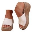 thumbnail image 1 of Mepaouo Sandales à Talon Compensé pour Femmes, à Enfiler, Plateforme Transparente, Chaussures d'Été de Plage, Espadrilles, 1 of 8