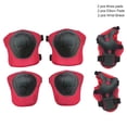 thumbnail image 4 of 6 Pcs Équipement de Protection pour Vélo d'Enfant Ensembles de Protection pour Vélo de Patinage Protection des Genoux pour Patins à Glace et Rouleaux Sports Extérieurs Rouge, 4 of 6