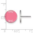 thumbnail image 2 of 925 Sterling Silver Rh-plated LogoArt Phi Mu Enameled Post Earrings; for Adults and Teens; for Women and Men, 2 of 2