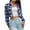 Blue, variant on JYnXIANTI Womens Cropped Jacket Casual Fashion Long Sleeve Shackets Plaid Button down Fall Shirts Coats with Pockets