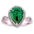 thumbnail image 3 of Star K � Vintage Look Halo Large 11x8 Pear Shape Simulated Emerald Ring, 3 of 9